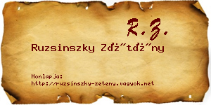 Ruzsinszky Zétény névjegykártya